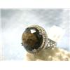 Image 2 : 14kw Gold Ring with Smoky Quartz & Diamonds