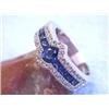 Image 1 : 14k White Gold Ring with Diamonds and Sapphire
