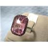 Image 2 : 14k White Gold Ring with Pink Quartz and Sapphire Accents