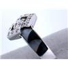 Image 2 : 14k White Gold Ring with Onyx and Mother of Pearl