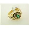 Image 1 : 14k Yellow Gold Ring with Emerald and Diamond Accents