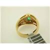 Image 5 : 14k Yellow Gold Ring with Emerald and Diamond Accents