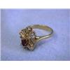 Image 4 : 14k Yellow Gold Diamond Ring with Ruby