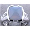 Image 1 : 14k White Gold Ring with Chalcedony and Diamonds