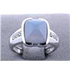 Image 3 : 14k White Gold Ring with Chalcedony and Diamonds