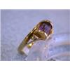 Image 1 : 14k Yellow Gold Ring with Amethyst and Diamonds