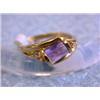 Image 3 : 14k Yellow Gold Ring with Amethyst and Diamonds