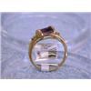 Image 5 : 14k Yellow Gold Ring with Amethyst and Diamonds