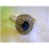 Image 1 : 14k Yellow Gold Diamond Ring with Sapphire