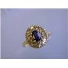 Image 2 : 14k Yellow Gold Diamond Ring with Sapphire