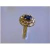 Image 3 : 14k Yellow Gold Diamond Ring with Sapphire