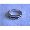 Image 3 : 18k White Gold Ring with Diamonds and Sapphire