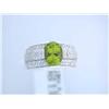 Image 3 : 18k White Gold Ring with Diamonds and Peridot