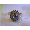 Image 1 : 14k Yellow Gold Diamond Ring with Sapphire