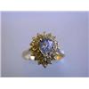 Image 2 : 14k Yellow Gold Diamond Ring with Sapphire