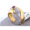Image 3 : 18k Gold Ring with Diamonds and Ruby