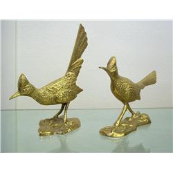 Lot-2 Genuine Solid Brass Roadrunner Statues