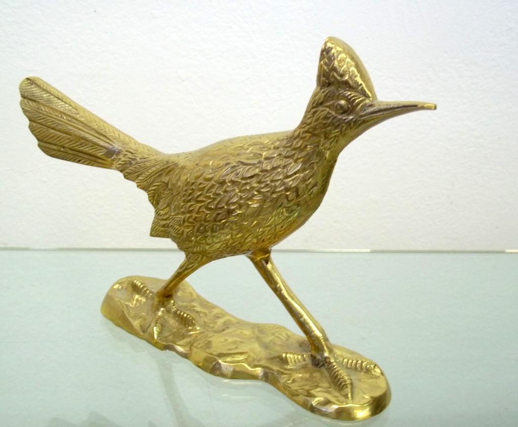 Lot2 Genuine Solid Brass Roadrunner Statues