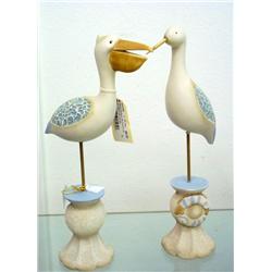 Lot-Statues 4 Birds & 1 Fish