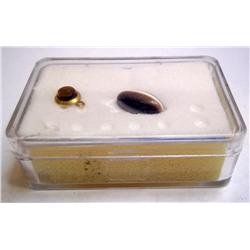 Lot-2 Tiger Eye Stones, 1Round, 1 Oval