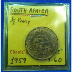 1959 South Africa HALF PENNY Choice BU XXXRARE