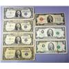 Image 1 : Lot- $1 & $2 Silver Certificates Blue,Red,Green