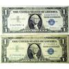 Image 3 : Lot- $1 & $2 Silver Certificates Blue,Red,Green