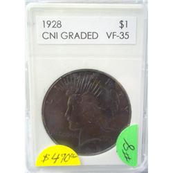 1928-P Peace Silver Dollar VF-35 Very Rare