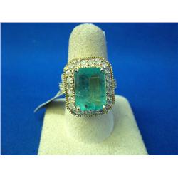 14K Emerald & Diamond Ring w/AIG $9,700 9.15gm