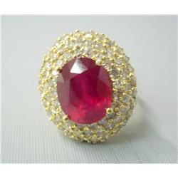 14K Ruby & Diamond Ring AIG Appraisal +$9K 12.6gm