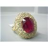 Image 2 : 14K Ruby & Diamond Ring AIG Appraisal +$9K 12.6gm