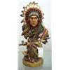 Image 1 : BUST OF MAN NATIVE AMERICAN WITH PEACE PIPE