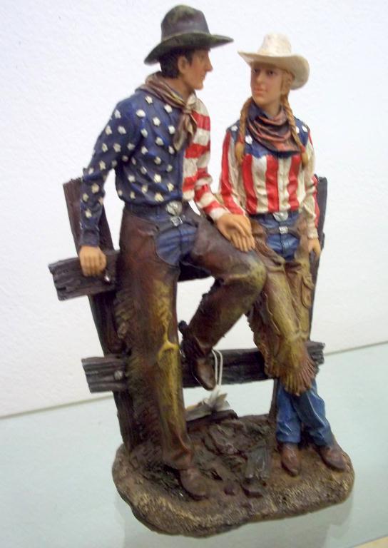 Cowboy & Cowgirl Statue
