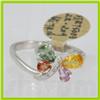 Image 1 : Genuine  1.32 ctw Multi-Sapphire & Diamond Ring 14KT White Gold Ring Size 7