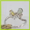 Image 3 : Genuine  1.32 ctw Multi-Sapphire & Diamond Ring 14KT White Gold Ring Size 7