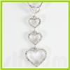 Image 2 : Genuine 0.28 ctw  Heart Design  Diamond Necklace 16" 14kt Gold-White 