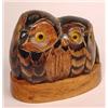 Image 1 : RARE CARVED WATER BUFFALO HORN - OWLS