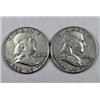 Image 1 : LOT OF 2 FRANKLIN HALF DOLLARS 1954 AND 1961