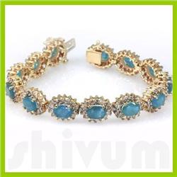 Genuine Vintage Design  21.22 ctw Aquamarine Bracelet  14K White or Yellow Gold 