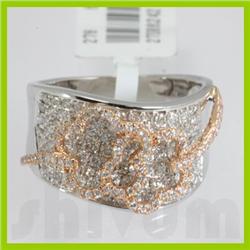 Genuine 1.26 ctw 2 Tone Diamond Ring 18kt Gold 