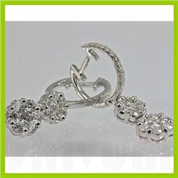 Genuine 1.25 ctw Diamond Earring 18kt Gold-White