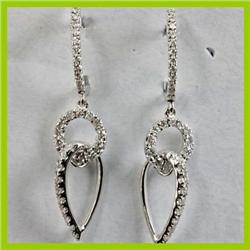 Genuine 0.53 ctw Diamond Earring 18k Gold-White