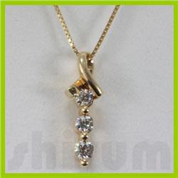Genuine 0.36ctw Diamond Necklace 14k Gold 1.65g