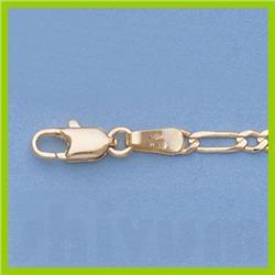 Genuine 16" 14kt Italian Gold-Yellow 2.3mm, Figaro Chain Gauge:060, 4.4gr