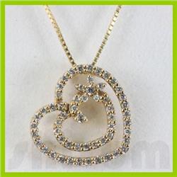 Genuine 0.35ctw Diamond Necklace 14K Gold 1.72g