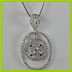 Genuine 0.81 ctw Diamond Pendant 18kt Gold-White