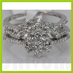 Genuine 1.12 ctw Diamond Ring 14K White Gold