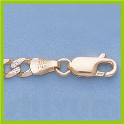 Genuine 16" 14kt Italian Gold-Yellow 4.4mm, Rhod Figaro Chain Gauge:120, 14.4gr