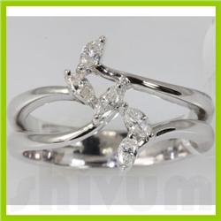 Genuine 0.32 ctw Diamond Ring 14K White Gold