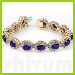 Genuine Vintage Design  23.17 ctw Amethyst Bracelet  14K White or Yellow Gold 